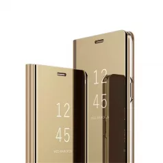   Clear View Xiaomi Redmi 8A arany oldalra nyíló tükrös tok