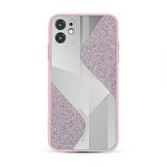   Mirallo tok - Apple iPhone 12 Pro 2020 (6.1) pink csillogó tok