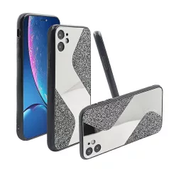   Mirallo tok - Apple iPhone 12 Mini 2020 (5.4) fekete csillogó tok