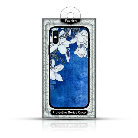 3D Virágmintás tok - Apple iPhone 12 Mini 2020 (5.4) szilikon tok kék