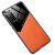 Lens tok - Samsung A202F Galaxy A20e (2019) narancssárga üveg / bőr tok beépített mágneskoronggal