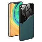 Lens tok - Samsung G990 Galaxy S21 (2021) zöld üveg / bőr tok beépített mágneskoronggal
