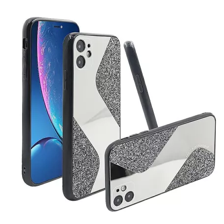 Mirallo tok - Samsung A525 / A526 / A528 Galaxy A52 4G / 5G / A52s (2020) fekete csillogó tok