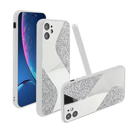 Mirallo tok - Apple iPhone 13 (6.1) fehér csillogó tok