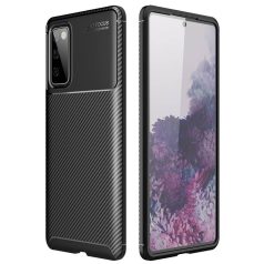   Samsung A125 Galaxy A12 Carbon Fiber ütésálló szilikon tok fekete