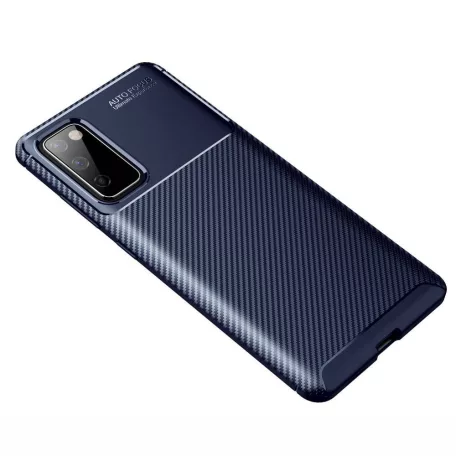 Samsung M115 Galaxy M11 Carbon Fiber ütésálló szilikon tok kék