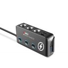 Xblitz R7 12/24V autós szivargyújtó elosztó gyorstöltéssel + 4X USB(Quickcharge 3.0, 2.4A), 1X USB-C