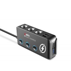   Xblitz R7 12/24V autós szivargyújtó elosztó gyorstöltéssel + 4X USB(Quickcharge 3.0, 2.4A), 1X USB-C