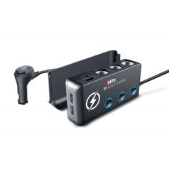   Xblitz R7 12/24V autós szivargyújtó elosztó gyorstöltéssel + 4X USB(Quickcharge 3.0, 2.4A), 1X USB-C