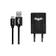 USB kábel DC - Batman 002 USB - micro USB adatkábel hálózati töltővel 1m fekete 1A