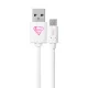 USB kábel DC - Superman 001 USB - micro USB adatkábel 1m fehér