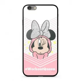   Disney prémium szilikon tok edzett üveg hátlappal - Minnie 053 Apple iPhone 7 Plus / 8 Plus (5.5) fehér (DPCMIN33955)