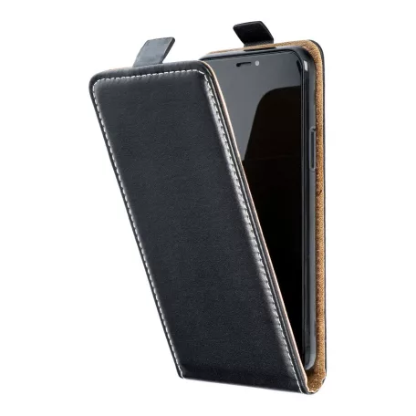 Slim Flexi Fresh flip tok -  Apple iPhone 12 Pro Max 2020 (6.7) lefelé nyíló mágneses könyv tok szilikon belsővel fekete