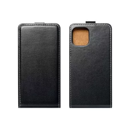 Slim Flexi Fresh flip tok -  Apple iPhone 12 Pro Max 2020 (6.7) lefelé nyíló mágneses könyv tok szilikon belsővel fekete