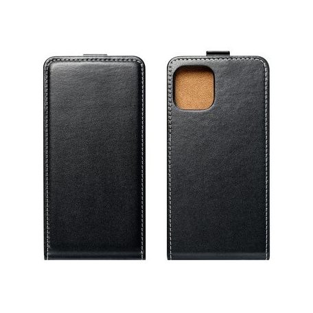 Slim Flexi Fresh flip tok -  Samsung A525 / A526 / A528 Galaxy A52 4G / 5G / A52s (2020) lefelé nyíló mágneses könyv tok szilikon belsővel fekete