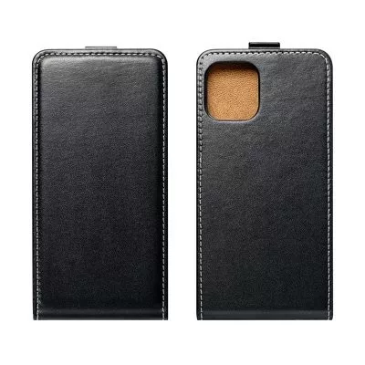 Slim Flexi Fresh flip tok -  Samsung A037F Galaxy A03s (2021) lefelé nyíló mágneses könyv tok szilikon belsővel fekete