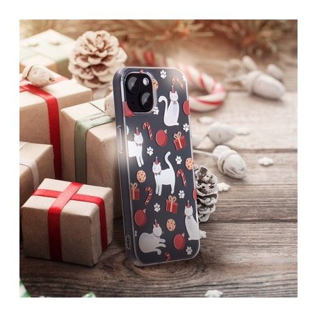Forcell Winter - Xiaomi Redmi 10 vékony szilikon tok (christmas cat)
