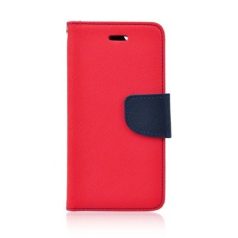   Fancy Samsung A536 Galaxy A53 5G oldalra nyíló mágneses könyv tok szilikon belsővel piros - kék