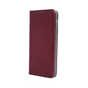   Smart magnet Samsung A145 / A146 Galaxy A14 4G / 5G oldalra nyíló mágneses könyv tok szilikon belsővel burgundi