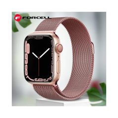   Forcell F-DESIGN Apple Watch 42mm/ 44mm/ 45mm/ 49mm fém óraszíj rozéarany