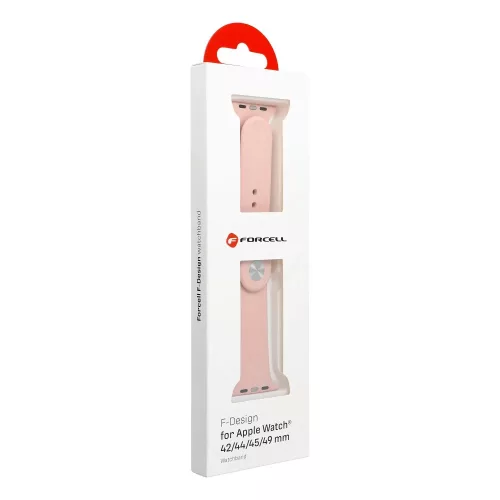 Forcell F-DESIGN Apple Watch 42mm/ 44mm/ 45mm/ 49mm szilikon óraszíj pink