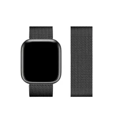   Forcell F-DESIGN Apple Watch 42mm/ 44mm/ 45mm/ 49mm fém óraszíj fekete