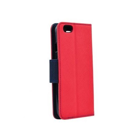 Fancy Xiaomi Redmi Note 14 4G (163,3mm) oldalra nyíló mágneses könyv tok szilikon belsővel piros - kék