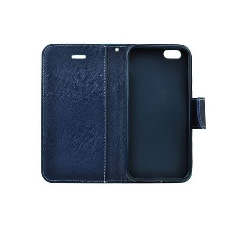 Fancy Xiaomi Redmi Note 14 4G (163,3mm) oldalra nyíló mágneses könyv tok szilikon belsővel piros - kék