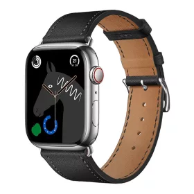   Forcell F-DESIGN FA20 Apple Watch 42mm/ 44mm/ 45mm/ 49mm ökobőr óraszíj fekete