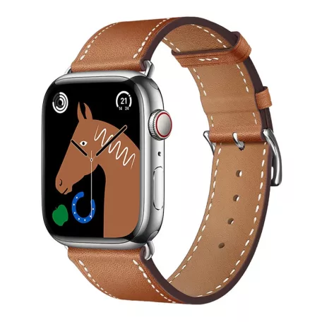 Forcell F-DESIGN FA20 Apple Watch 42mm/ 44mm/ 45mm/ 49mm ökobőr óraszíj barna