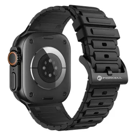   Forcell F-DESIGN FA06 Apple Watch 42mm/ 44mm/ 45mm/ 49mm szilikon óraszíj fekete