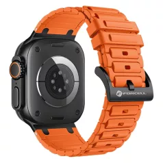   Forcell F-DESIGN FA06 Apple Watch 42mm/ 44mm/ 45mm/ 49mm szilikon óraszíj narancssárga