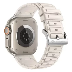   Forcell F-DESIGN FA06  Apple Watch 42mm/ 44mm/ 45mm/ 49mm szilikon óraszíj fehér