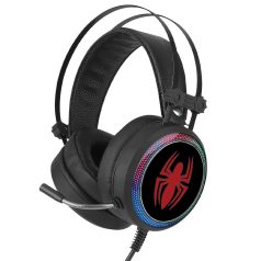   Marvel fejhallgató - Pókember 001 USB-s gamer fejhallgató RGB színes LED világítással, állítható mikrofonnal (MHPGSPIDERM001)