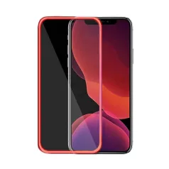   Fluoreszkáló Apple iPhone 12 / 12 Pro 2020 (6.1) előlapi üvegfólia piros
