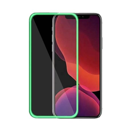 Fluoreszkáló Apple iPhone 12 Mini 2020 (5.4) előlapi üvegfólia zöld