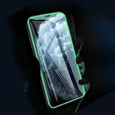   Fluoreszkáló Apple iPhone 13 / 13 Pro (6.1) előlapi üvegfólia zöld