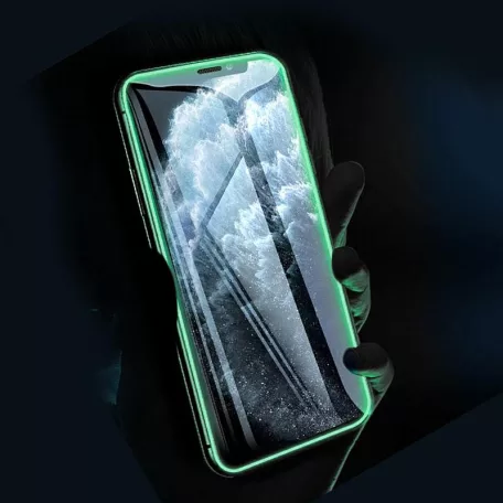 Fluoreszkáló Apple iPhone 13 / 13 Pro (6.1) előlapi üvegfólia zöld