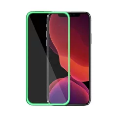   Fluoreszkáló Apple iPhone 13 Mini (5.4) előlapi üvegfólia zöld