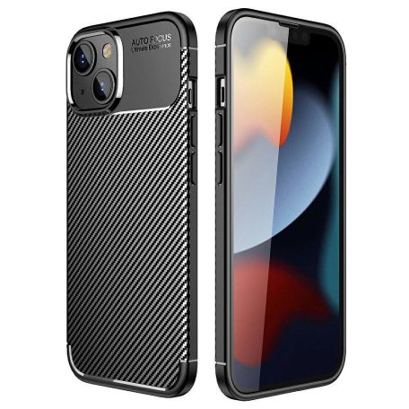 Carbon Armor Apple iPhone 12 / 12 Pro 2020 (6.1) vékony szilikon tok fekete