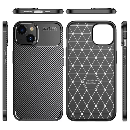 Carbon Armor Apple iPhone 12 / 12 Pro 2020 (6.1) vékony szilikon tok fekete