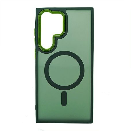 Magsafe Apple iPhone 14 (6.1) 2019 TPU/PC tok (vezetéknélküli töltéshez) zöld