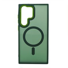  Magsafe Apple iPhone 15 Pro Max (6.7) TPU/PC tok (vezetéknélküli töltéshez) zöld