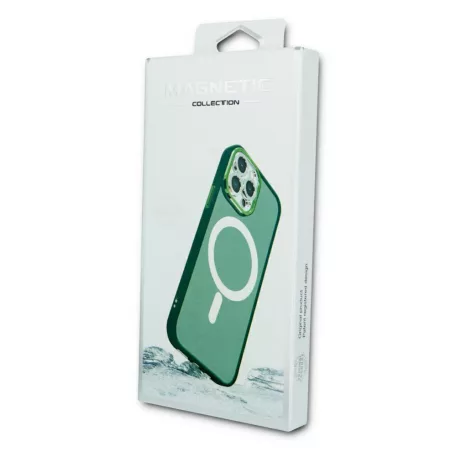 Magsafe Apple iPhone 15 Pro Max (6.7) TPU/PC tok (vezetéknélküli töltéshez) zöld