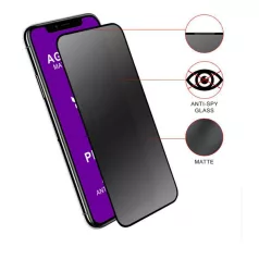   AG Privacy Anti-Static Apple iPhone 12 Pro Max 2020 (6.7) MATT kijelzővédő üvegfólia betekintés elleni védelemmel