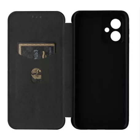 Enviro Fiber Samsung S921 Galaxy S24 (2024) oldalra nyíló mágneses könyv tok szilikon belsővel fekete