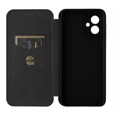   Enviro Fiber Samsung S928 Galaxy S24 Ultra (2024) oldalra nyíló mágneses könyv tok szilikon belsővel fekete