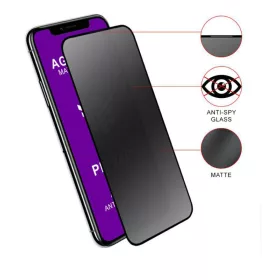   AG Privacy Anti-Static Apple iPhone 14 (6.1) MATT kijelzővédő üvegfólia betekintés elleni védelemmel