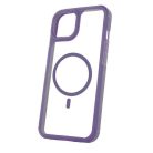 Mag Rim Case Apple iPhone 16 (6.1) átlátszó TPU/PC MagSafe tok lila kerettel