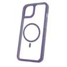 Mag Rim Case Apple iPhone 16 Pro (6.3) átlátszó TPU/PC MagSafe tok lila kerettel